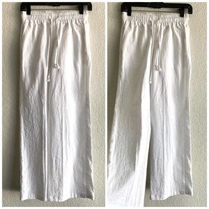 NY&C XXS Petite White Linen Pants